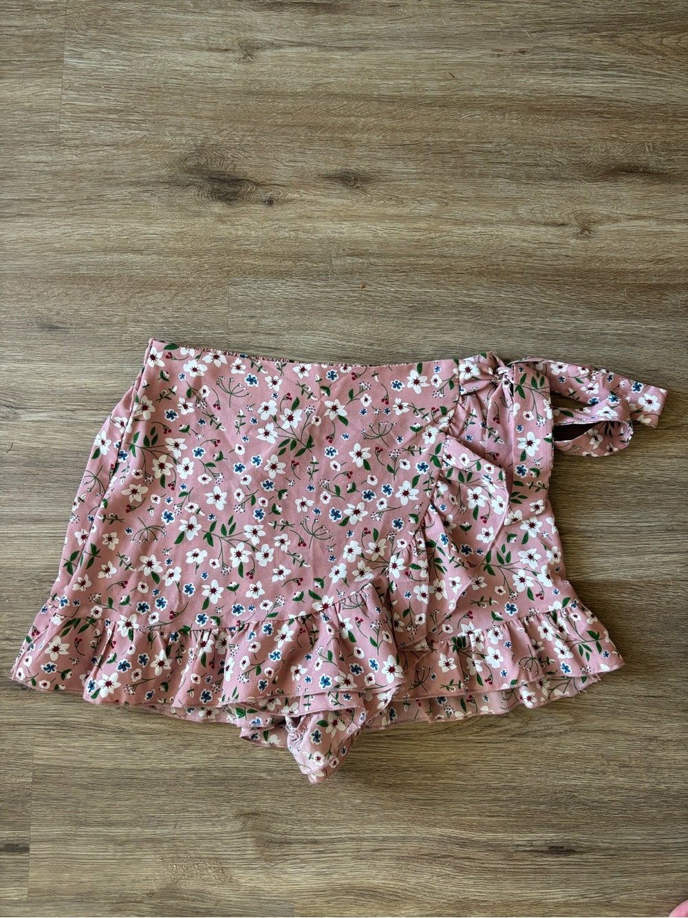 Amazon Pink Floral Elastic-Waist Skort